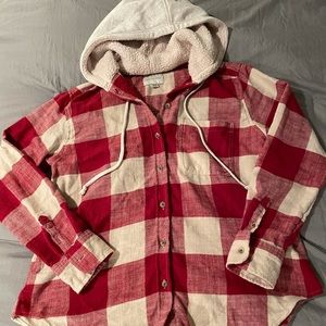 american eagle hooded flannel